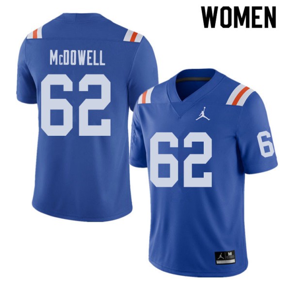 Jordan Brand Women #62 Griffin McDowell Florida Gators Throwback Alternate College Football Jersey